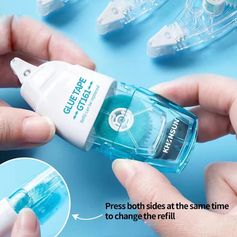 3 قطعة لاصق على الوجهين الأسطوانة النقاط شريط لاصق 6 مللي متر * 8 متر مع استبدال الأساسية غير مرئية لاصق شفاف DIY بها بنفسك كتيب