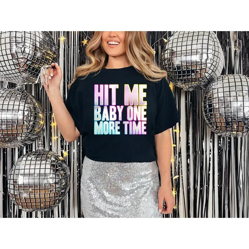 Футболка Hit Me Baby One More Time с необычным принтом, нарядное платье для выходных, вечеринки Бритни Футболка Hit Me Baby One More Time с необычным принтом, нарядное платье для выходных, вечеринки Бритни