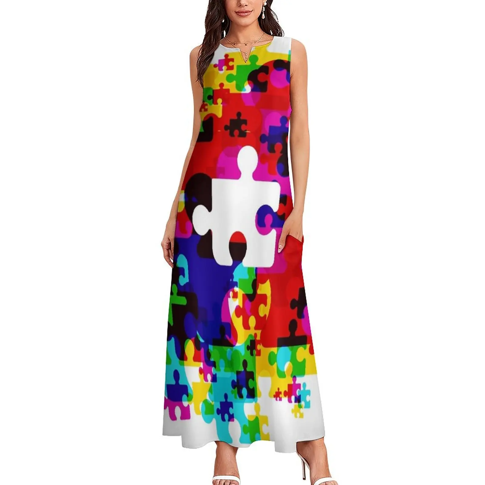 Jigsaw Pieces Long Dress Summer women's clothing summer dresses for women 2025 summer dresses dresses for special events