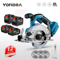 Yofidra 5 Inch 125MM Brushless Electric Circular Saws Adjustment for Woodworking Electric Cutting Tool For Makita 18V Battery