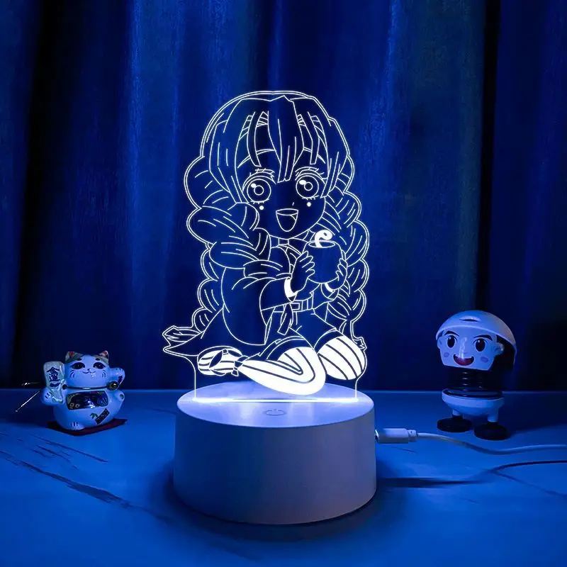 Nuevo Demon Slayer Tokitou Muichirou Rengoku Kyoujurou luz nocturna creativa de dibujos animados decoración de mesa adornos regalos al por mayor