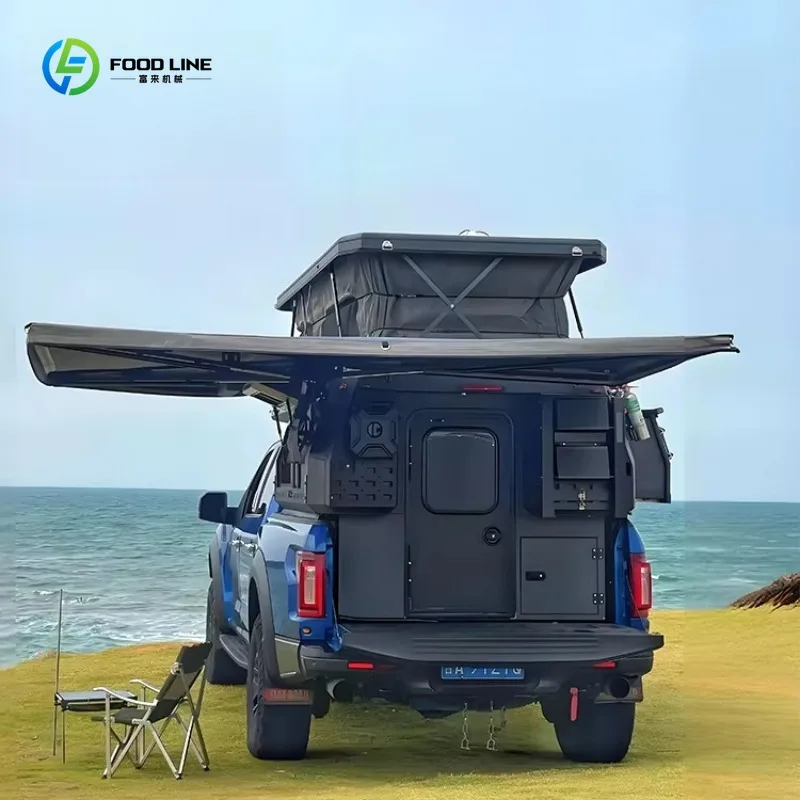 Custom Luxury 4x4 Off-Road Pickup Truck Bed Camper Expedition RV Camper Truck Caravan Travel Trailers