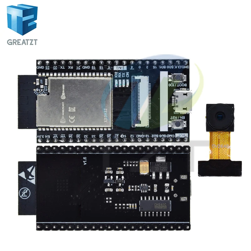 2022-最新-esp32-cam-カメラモジュール-esp32-ボード-カメラ付き-wi-fi-bluetooth-モジュール-arduino-ide-c-python-コード-ov3660-用