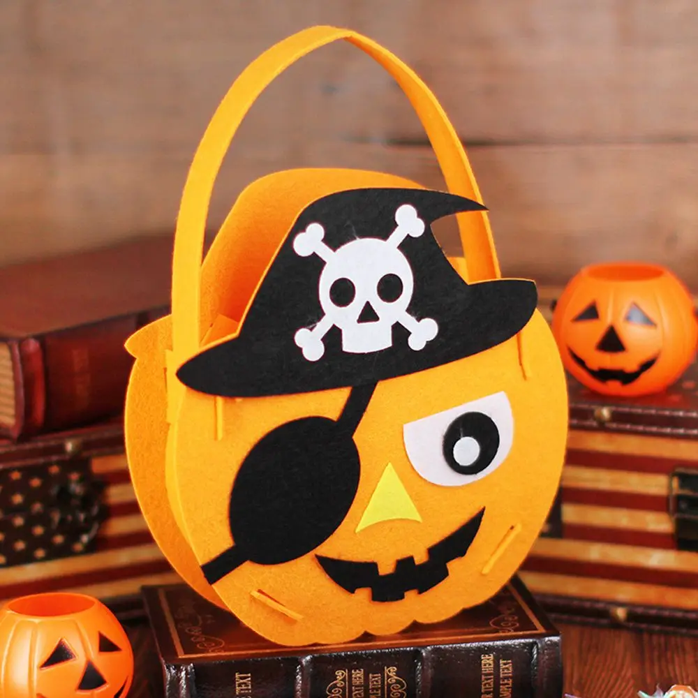 Adorno DIY Material truco o trato para niños decoración de Halloween bolsa de regalo cesta de regalo bolsa de dulces de Halloween cubo de almacenamiento