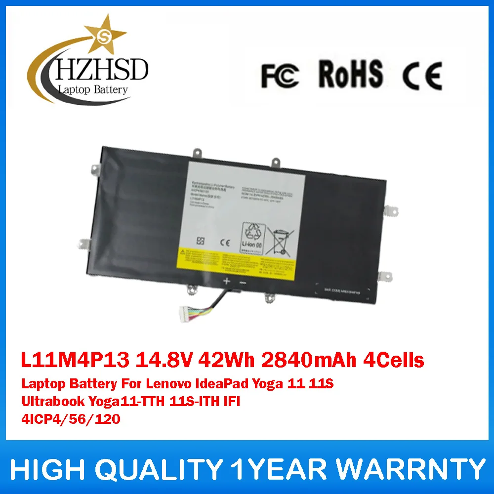 

L11M4P13 14.8V 42Wh 2840mAh 4Cells Laptop Battery For Lenovo IdeaPad Yoga 11 11S Ultrabook Yoga11-TTH 11S-ITH IFI 4ICP4/56/120