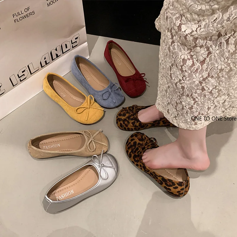 

Big Size 43 Women Flats Soft Ballet Shoes Slip On Loafers Soft Moccasins Fashion Casual Shoes Mujer Ladies Shoes Bow Knot Mujer