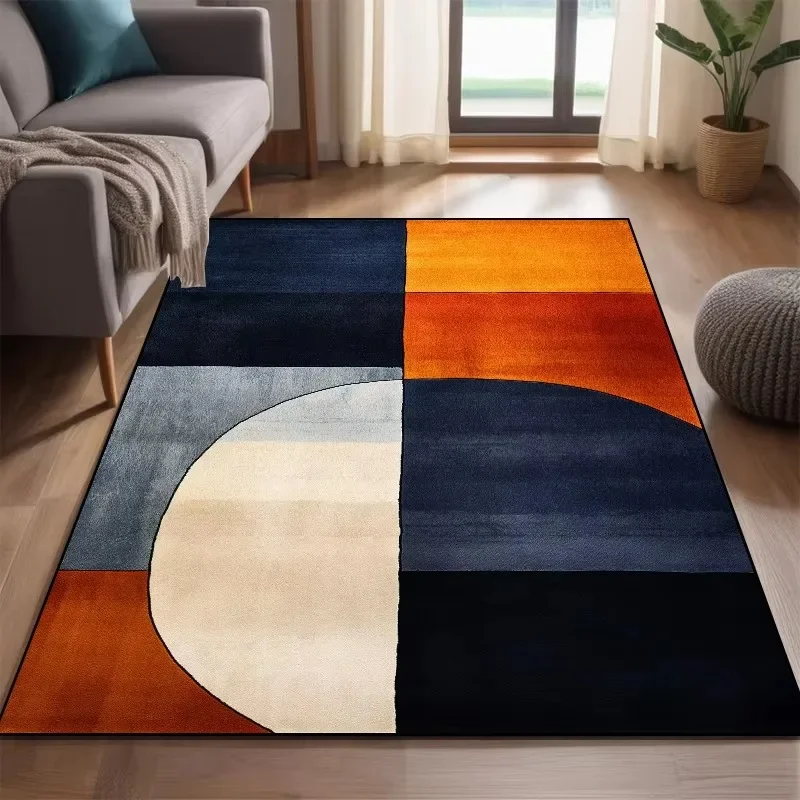 VIKAMA Colour-Blocked Semi-Circular Cut-Pile Rug Soft Warm and Non-Slip Home Decor Living Rooms and Guest Rooms in Holiday Gigs