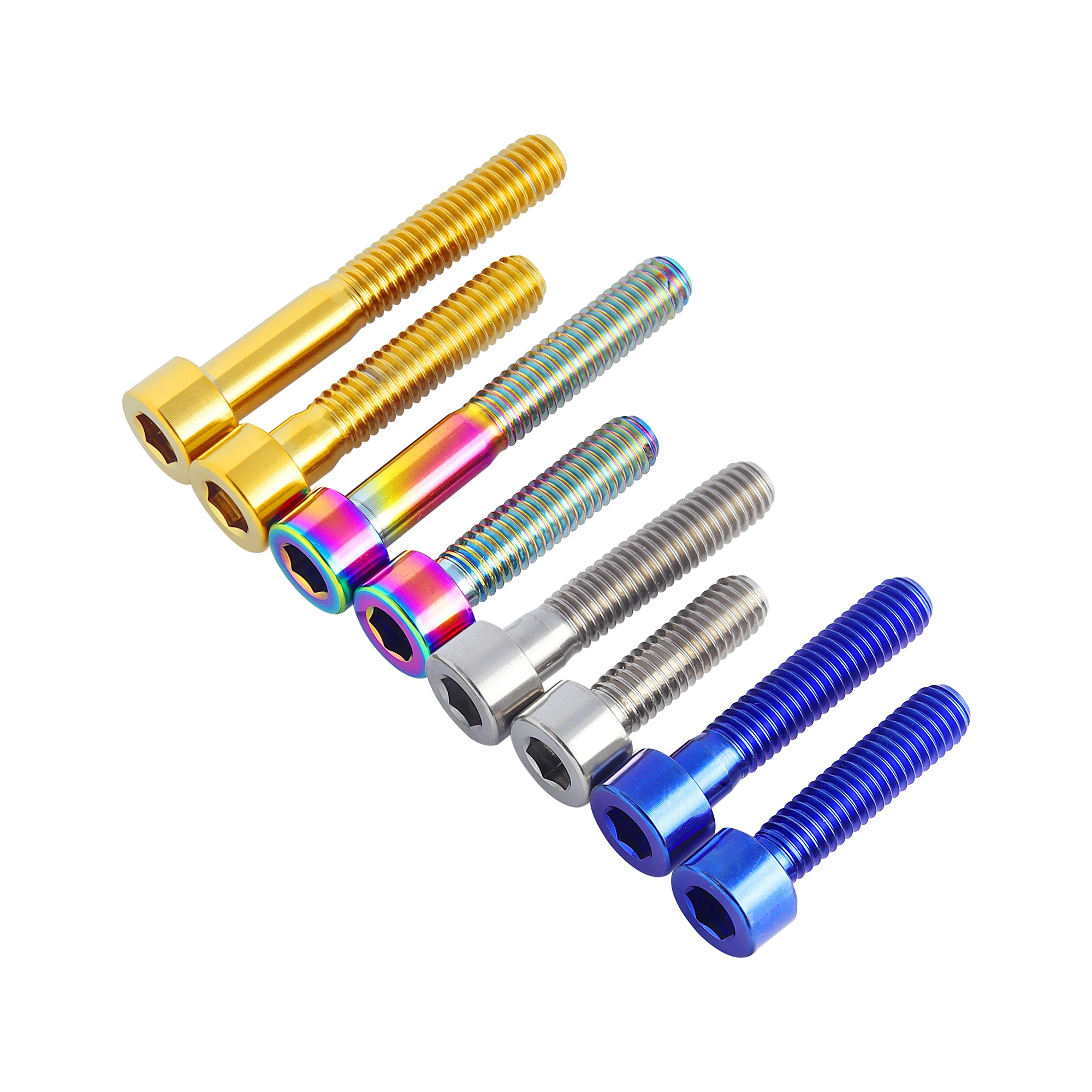 M5 M6x10 15 18 20 25 30 35 40 45 50mm Titanium Bolt  Allen Head Disc Brake Caliper Screws for Bicycle Stem Seatpost Saddle Bolts