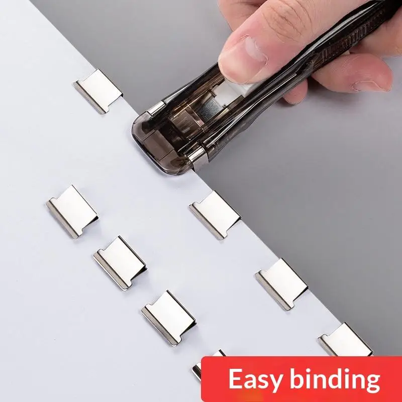 

Mini Traceless Reusable Hand Clamp Push Stapler Paper Book File Office School Student Binder Binding Tools Supplies Accessories