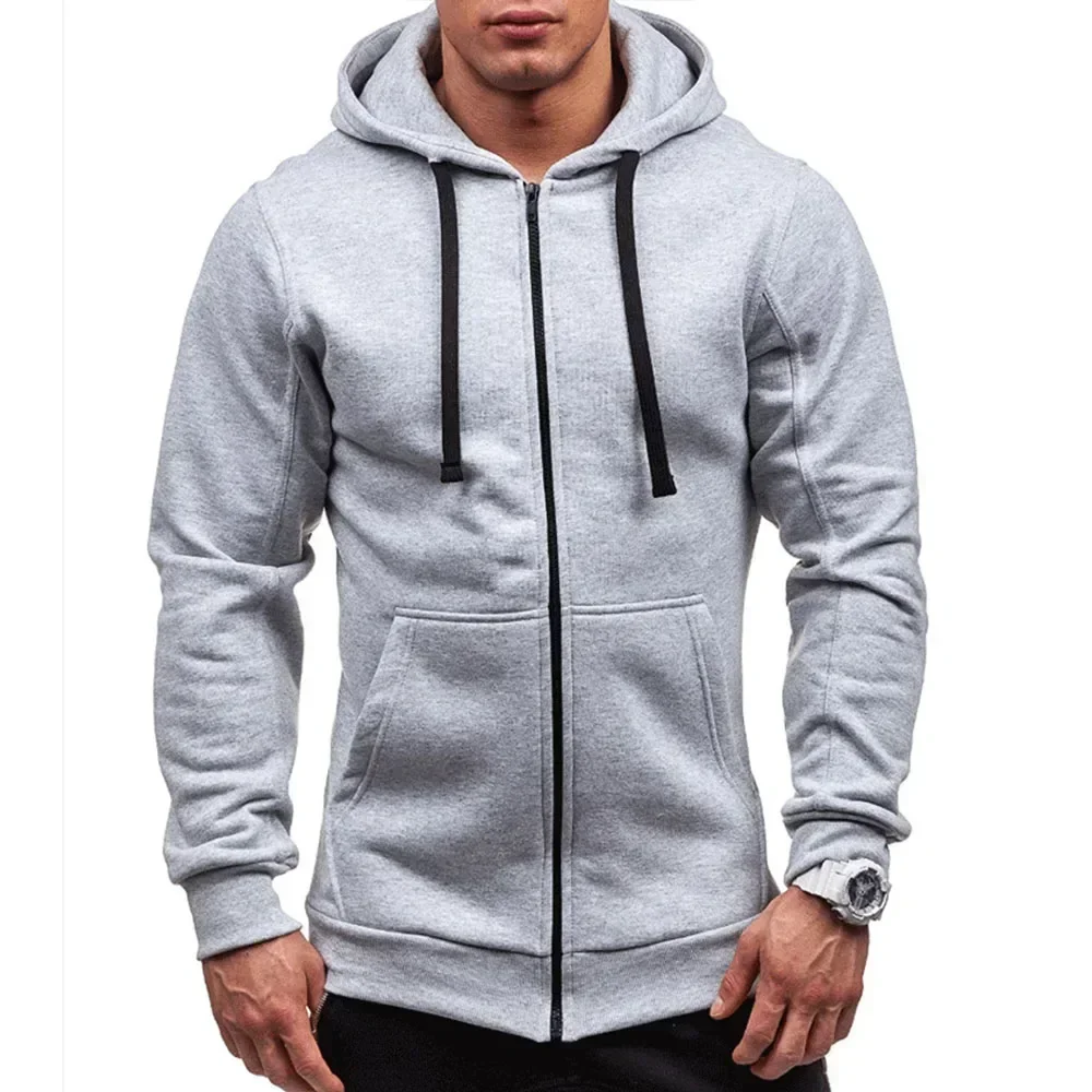 

Casual Sweatshirt Zip Hooded Sweatshirt Jacket Mens Solid Colour Cardigan Hooded Jackets Spring Autumn Male Tops