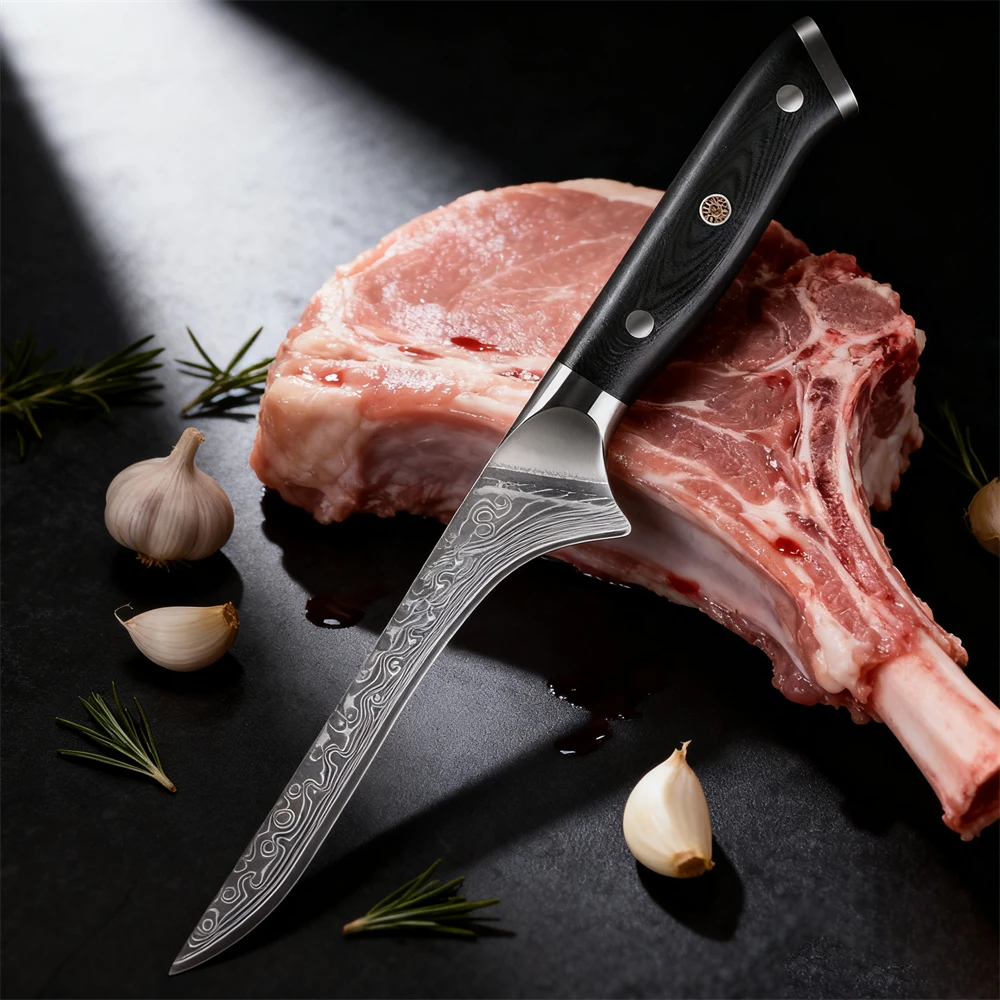 High Quality Boning Knife 67-layers Damascus Steel Kitchen Knife Forging Utility Knife Cooking Knife Cleaver Knife Kitchen Stuff