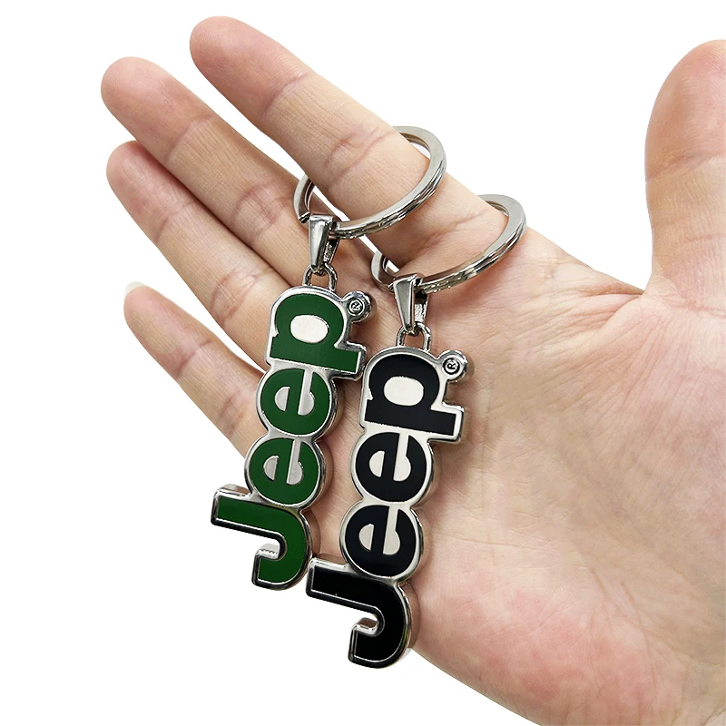 Pingente de Anel de Liga para Chaveiro de Carro Jeep Wrangler Grand Cherokee Compass Renegade Patriot Rubicon Liberty JK XJ