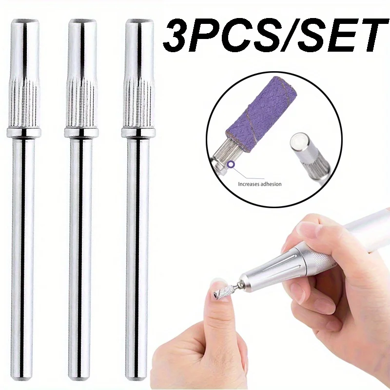 Kit-3 ชุดดูแลเล็บขนาดเล็ก: แถบขัดสแตนเลส 3 มม., เล็บสําหรับผู้ถือแหวนกระดาษทราย 3/32 อุปกรณ์เจาะเล็บ