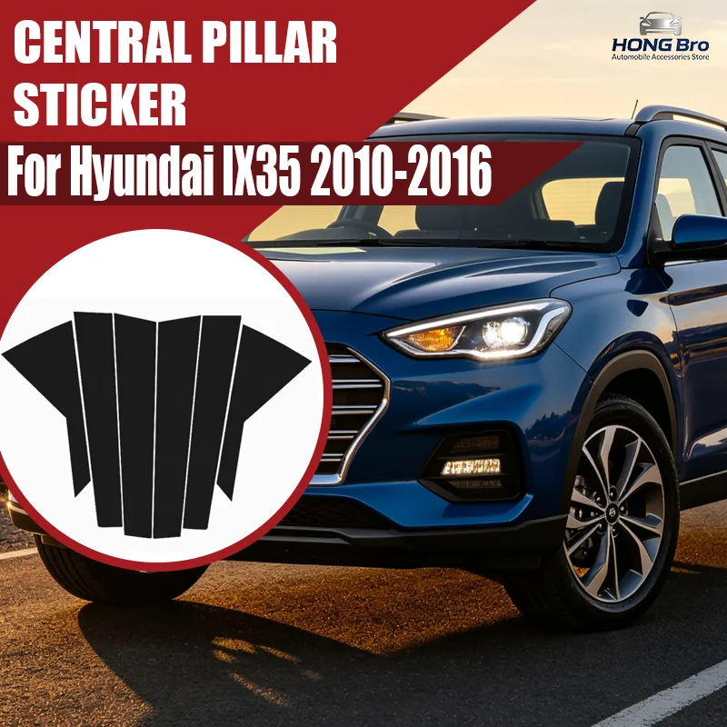 For Hyundai IX35 2010-2016 2011 2012 2013 2014 2015 Carbon Fiber Window Door Column Deal B C Pillar Post Cover Trim Sticker