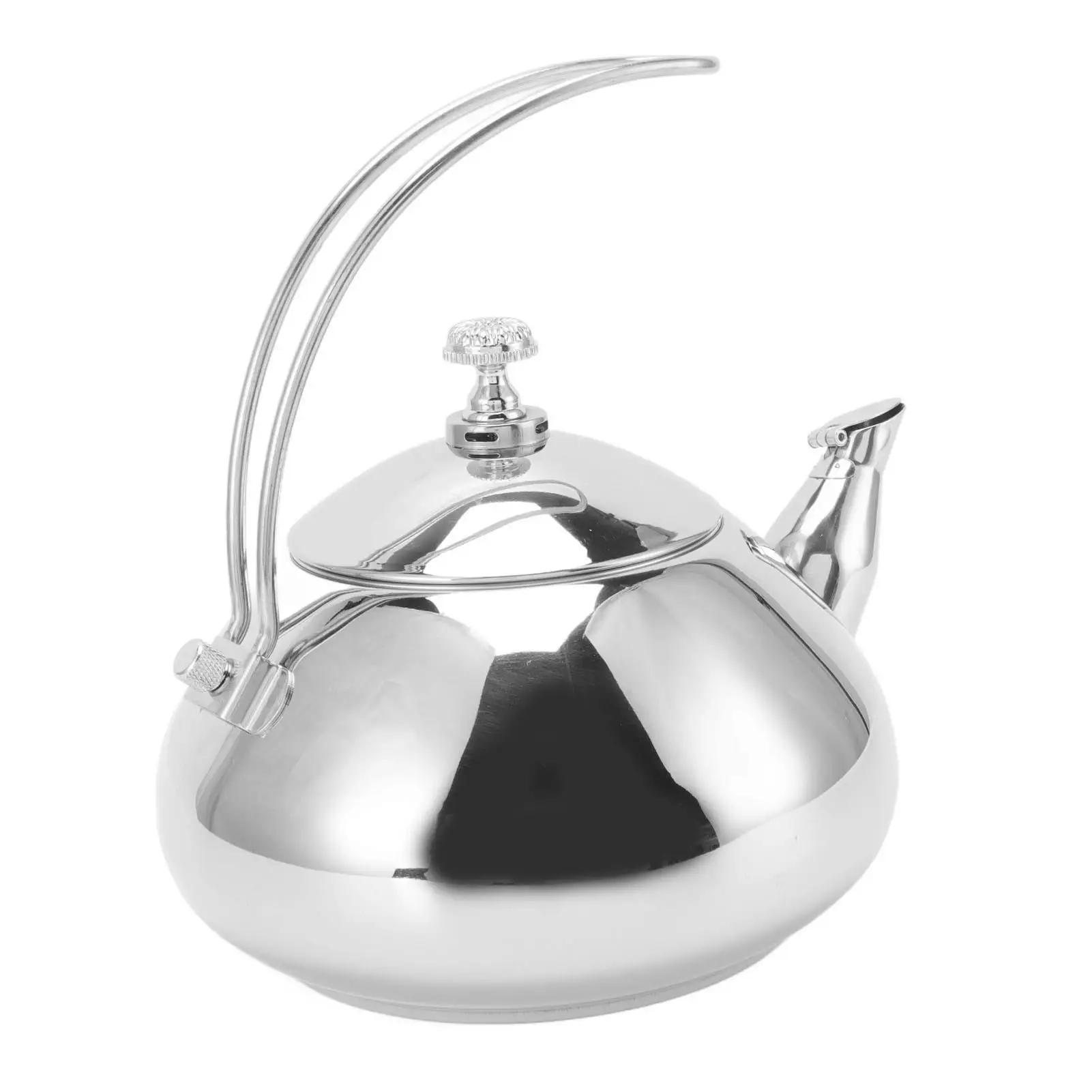 Chaleira de fogão removível de aço inoxidável 1,5L com infusor perfeita para cozinha prata