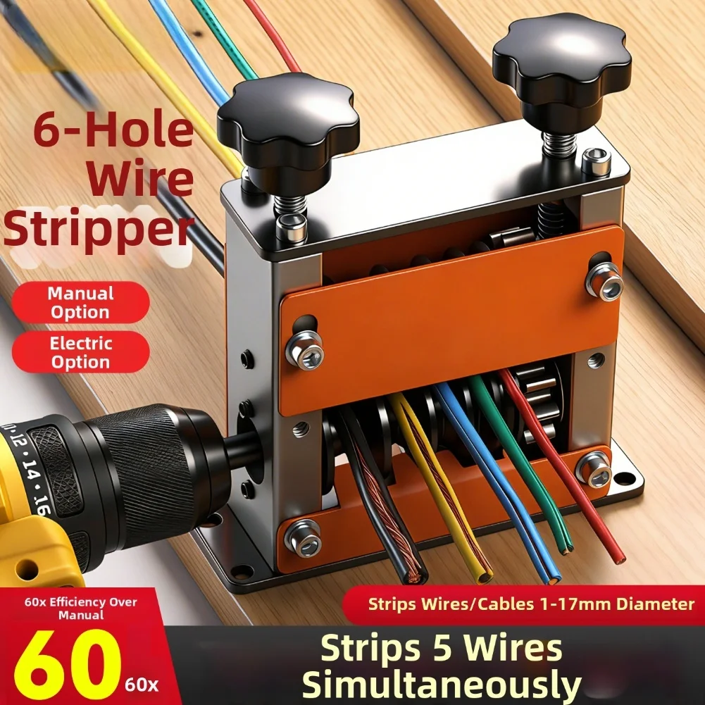 

Manual Wire Stripper with Dedicated Blade Pack Option 5 Pack For 1 to 17 mm Wires Compact Portable and Easy to Use