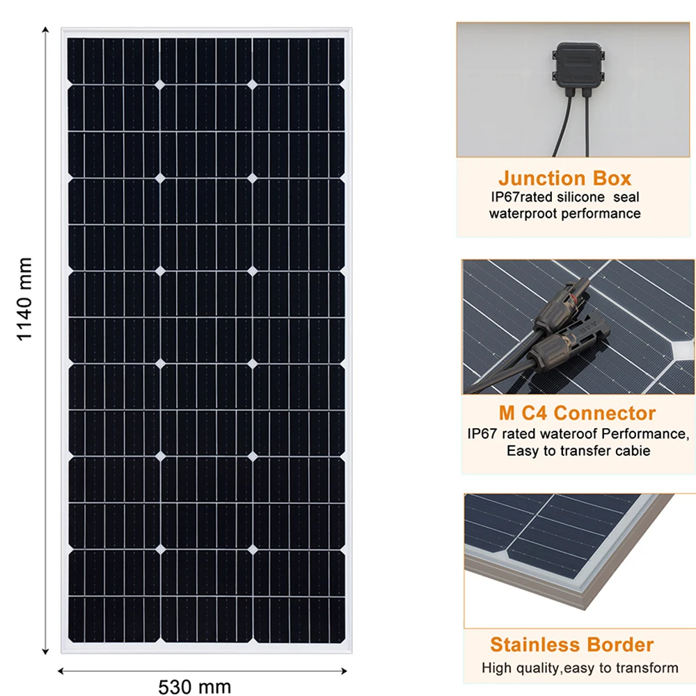 150w 300W 450W 600W kompletny System moduł fotowoltaiczny 12v do samochodu domowego RV battary na zewnątrz ładowarka solar panel kit complete System