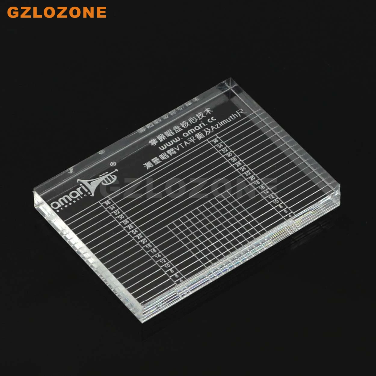 Amari lp vinil record player medição phono tonearm vta/cartucho azimute régua