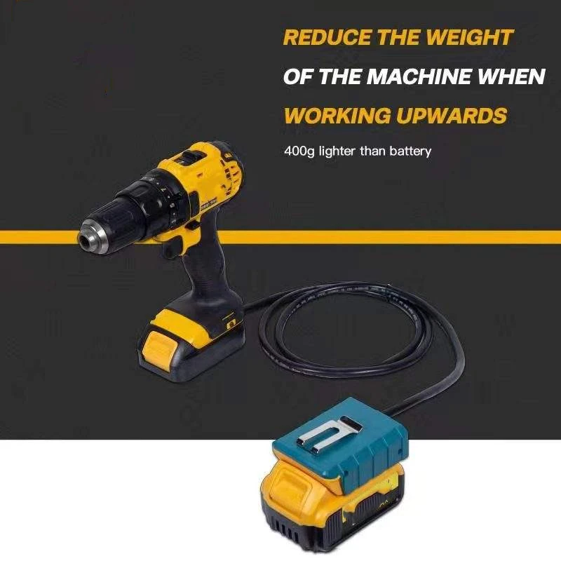 ZWINCKY przenośny akumulator przedłużacz do Makita/DEWALT/MILWAUKEE/Bosch 18v 20V baterie litowe przedłużacz z adapterem