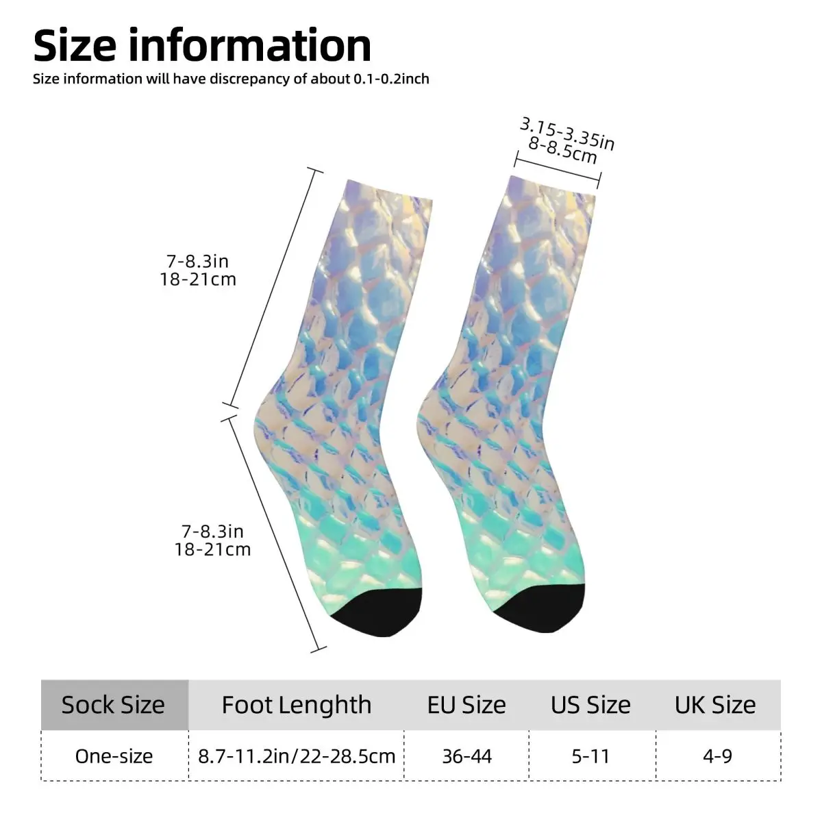 Mermaid Scales Men Socks Windproof Novelty Spring Summer Autumn Winter Stockings