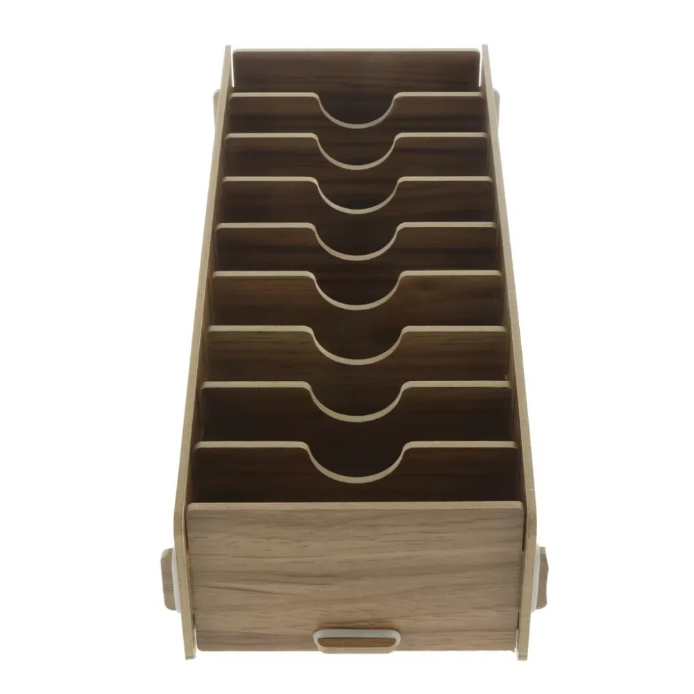 

Universal 9 Grid Business Card Holder Wooden High Stability Name Card Stand Removable Anti-slip Card Storage Box Hotel