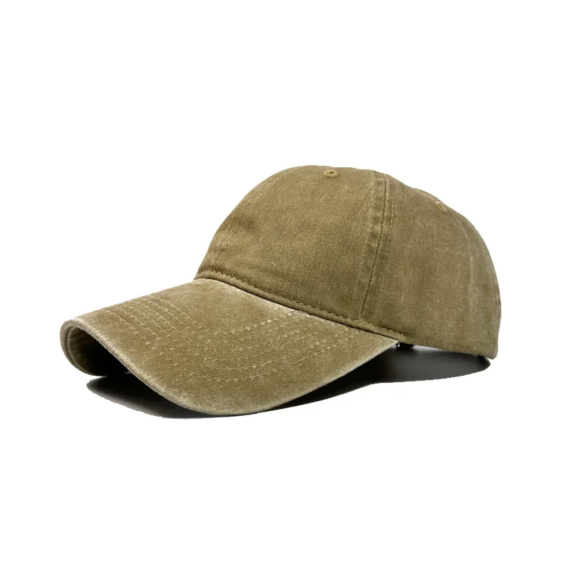 

Washed pure cotton solid color light plate baseball cap suitable for both men and women, spliced duckbill cap