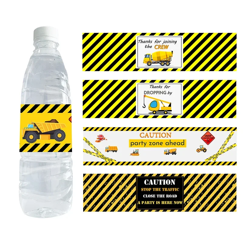 10pcs Construction Party Birthday Party Bottle Sticker Labels Loads of Fun Stickers Dump Truck Labels Construction Crew Stickers