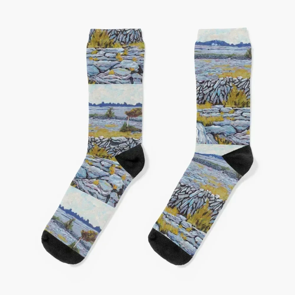 

Burren Walls, County Clare, Ireland Socks new year cycling professional running warm winter Socks Men Women's