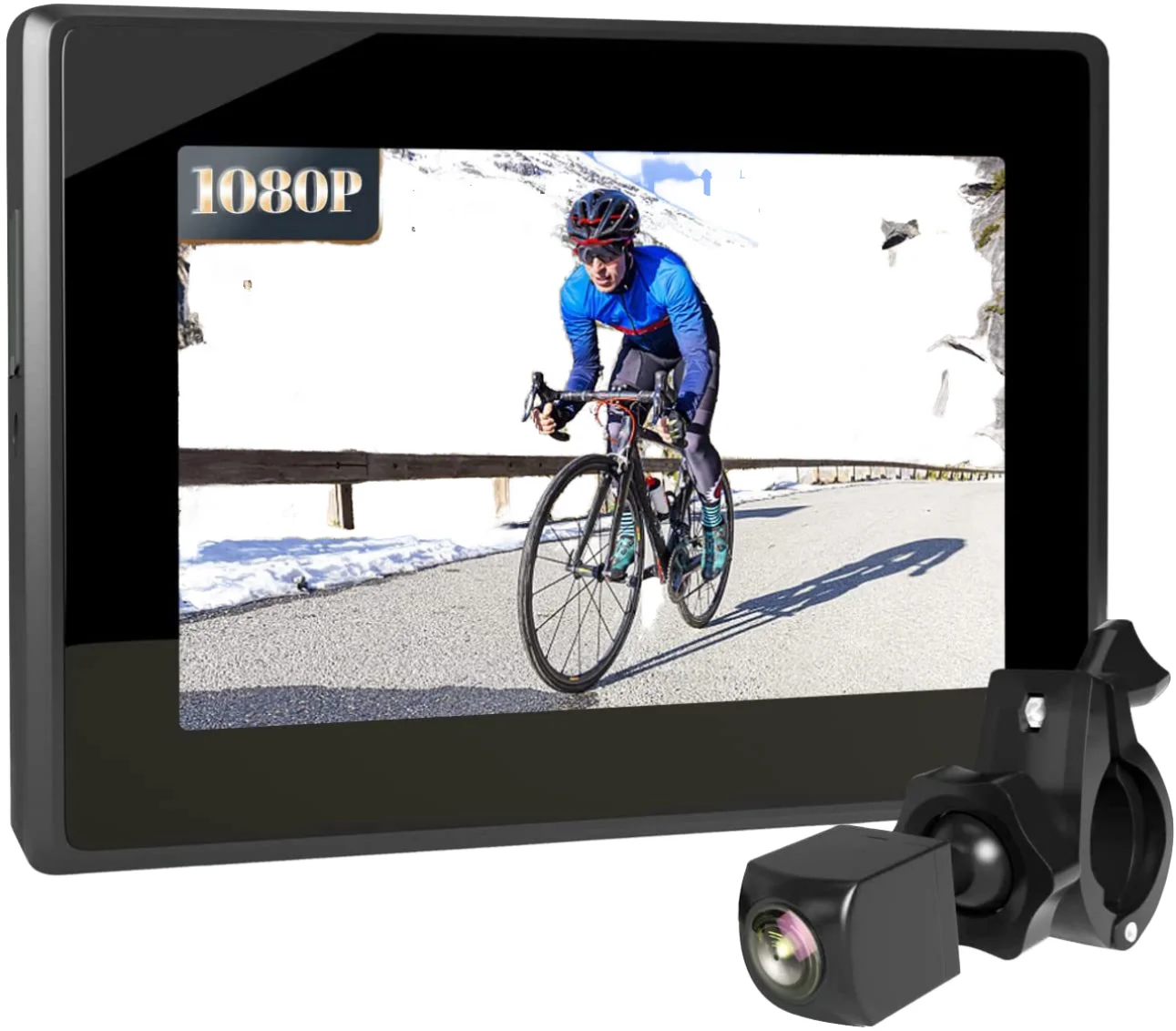 

1080P 4,3 дюйма, цветная камера ночного видения для велосипеда, 130, широкоугольная регулируемая запись, зеркало для велосипеда, спортивная экшн-камера