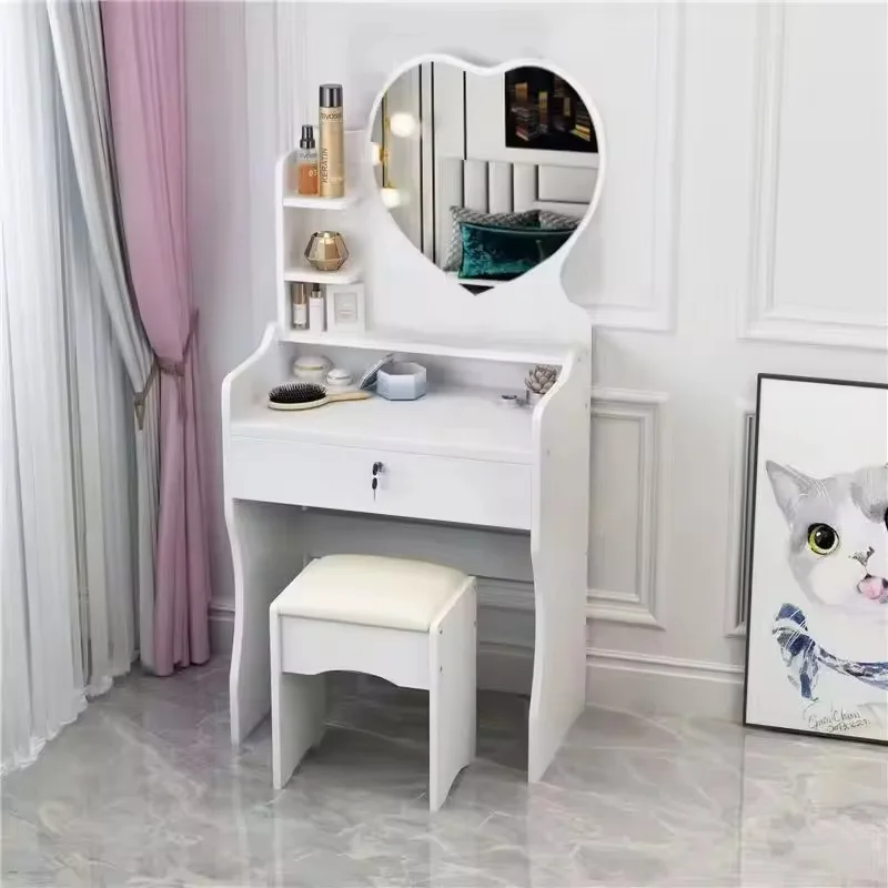 Multifunctional small apartment dresser dresser with LED light environmentally friendly wooden integrated cabinet