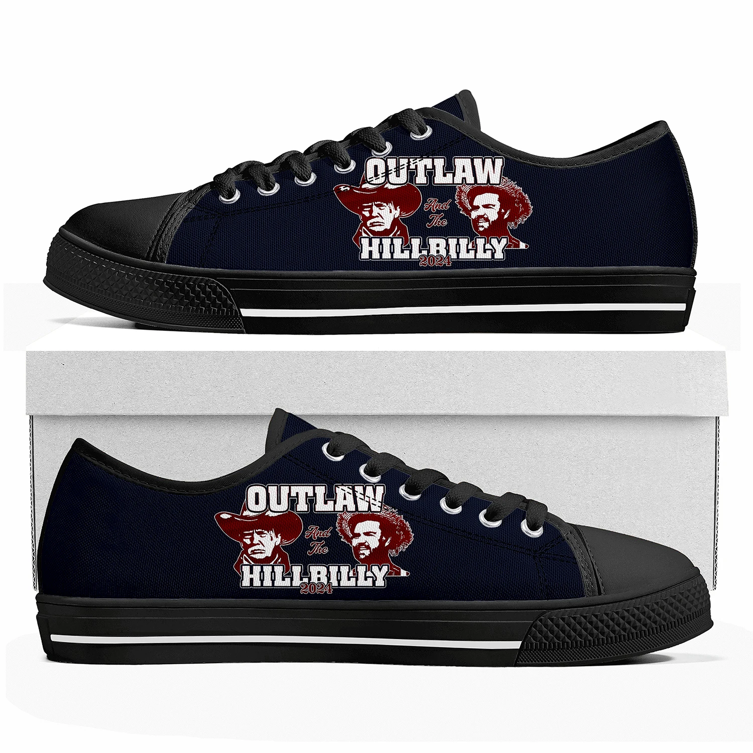 

Outlaw Hillbilly 2024 Make America GREAT AGAIN Low Top Sneakers Mens Womens Teenager Canvas Sneaker Casual Custom Made Shoes