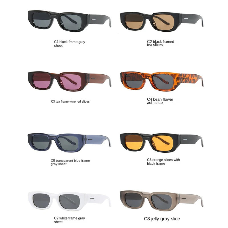Luxury Brand Designer Square Sunglasses Men Women Retro Rivet Suneyeglass Casual UV Protection Sunscreen Travel Fishing Glasses
