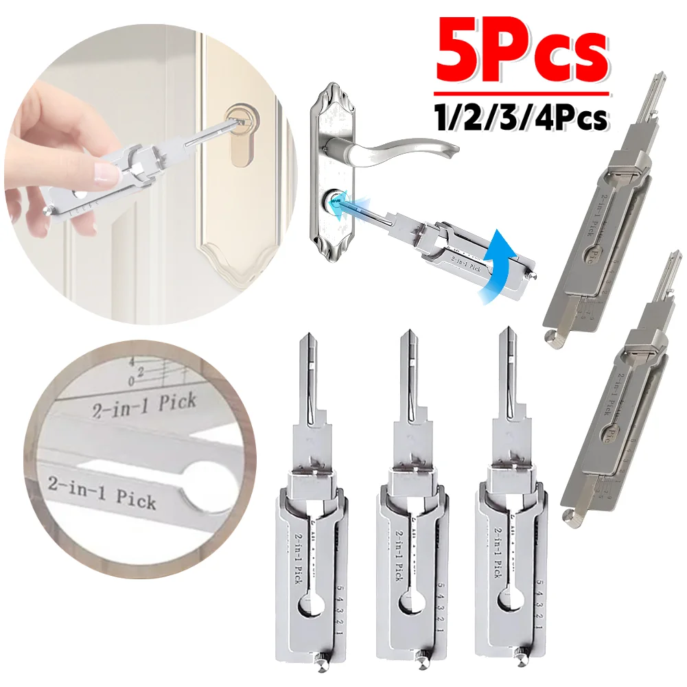 5-1PCS 2-in-1 Stainless Steel Key Decoder Available Hook Tool Pickup Hand Precision Tools O-ring Pickup Maintenance Repair Kits