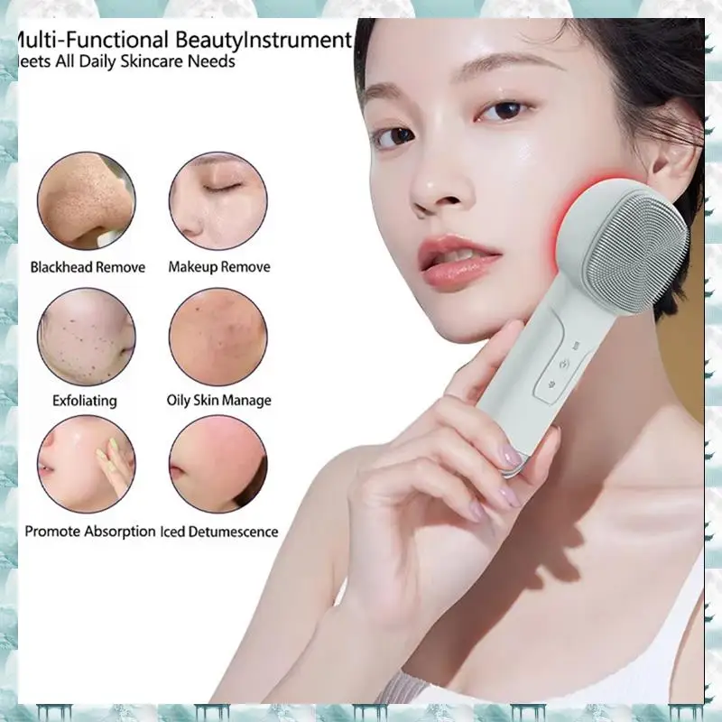 

Caci 6-In-1 Facial Cleansing Brush With Thermal Function, Skin Cooling Massager, Silicone Facial Cleansing Device