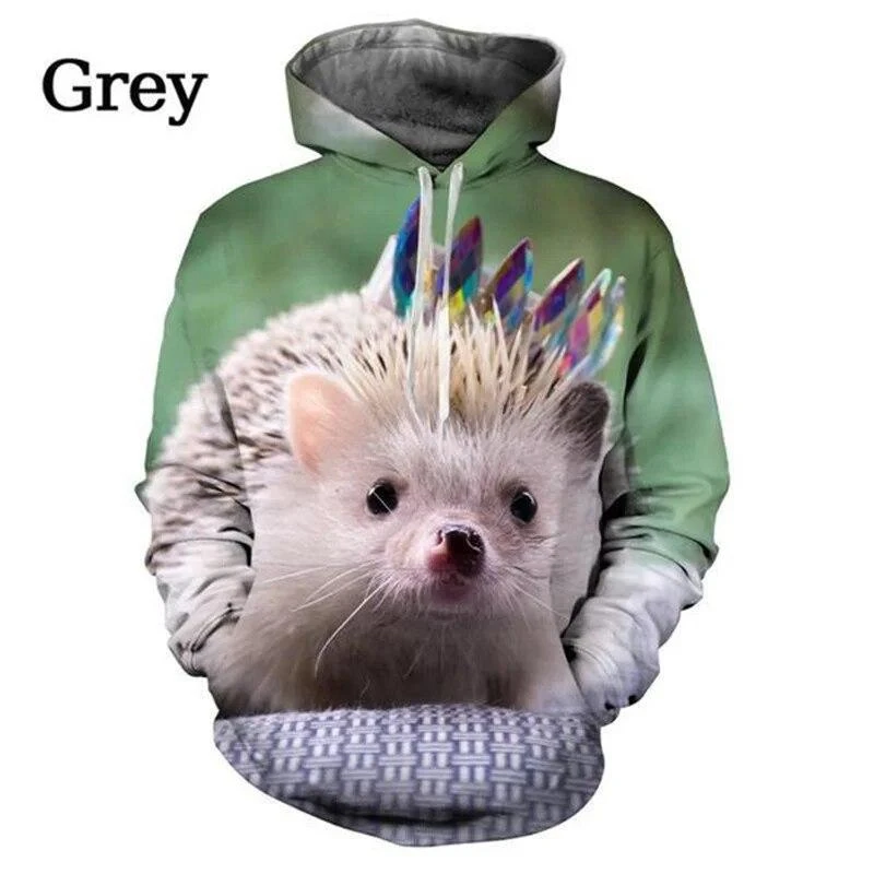 

Hedgehog Animal Graphic Print Hoodies For Men 3D Print Sweatshirts Cute Kids Hooded Sweatshirts Unisex Fashion Pullovers Clothes