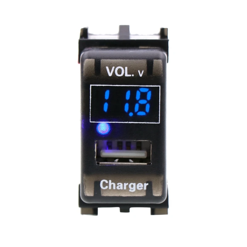 

USB Charger DC12V 5V 2.1A Socket Car Led Digital Voltage Display Voltage Meter Battery Monitor For NISSAN