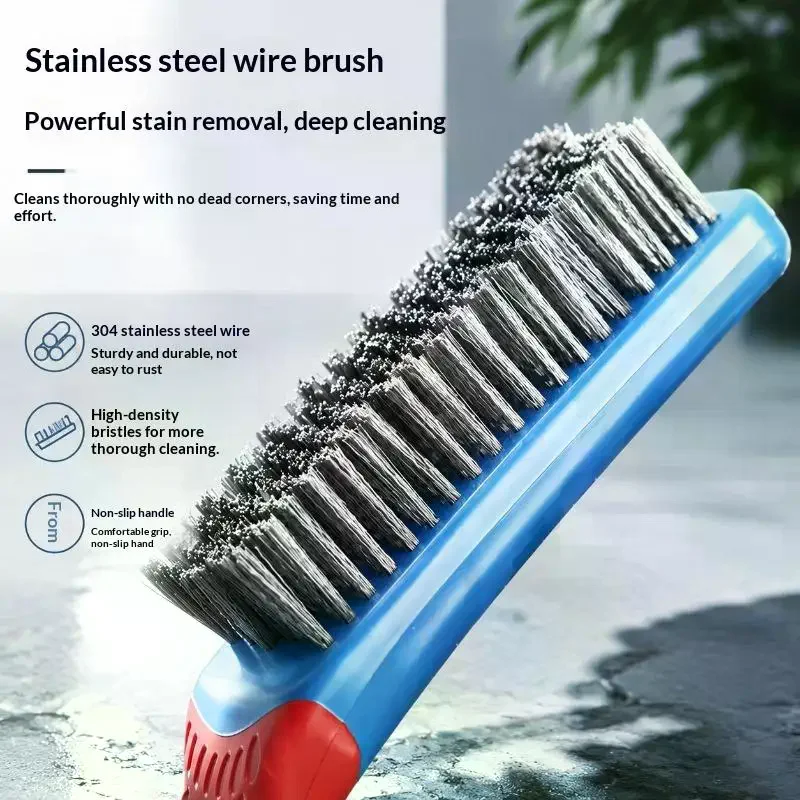 Heavy-Duty Stainless Steel Wire Brush Ergonomic Handle Rust Slag Paint Remover for Home Garden Tool Maintenance