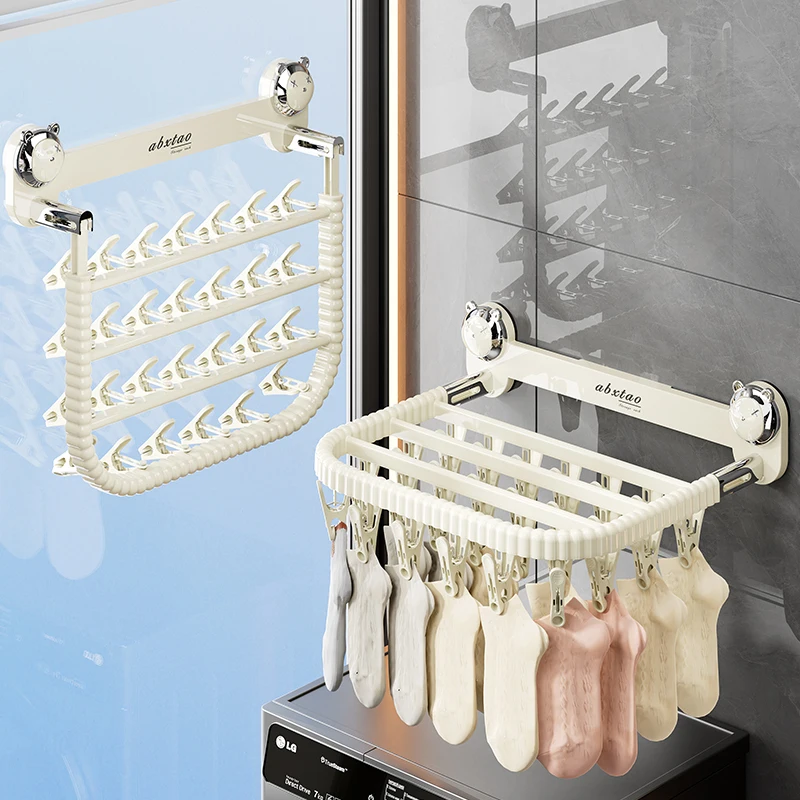 

Сушилка для белья на присосках для балкона, для нижнего белья и брюк, многозубчатая сушилка-присоска, 27-зубчатая сушилка для одежды