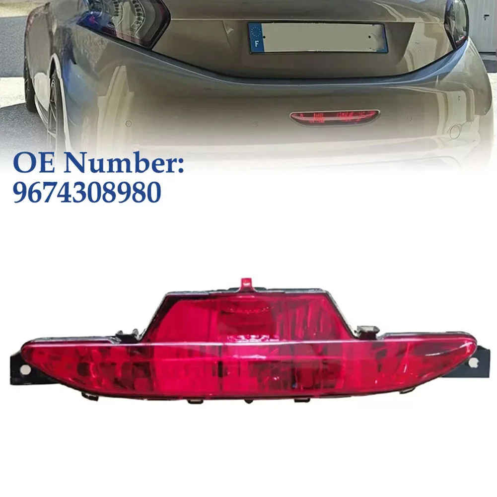 Rear Bumper Reflector Tail Light Fog Lamp Compatible For Peugeot 208 2012-2020 Replaces 9674308980 Tail Brake Lamp Replacement