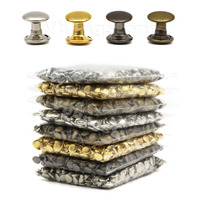 100Sets 6-8mm Round Metal Double Cap Rivets Studs for Clothes Punk Spikes Leather Craft Garment Accessories