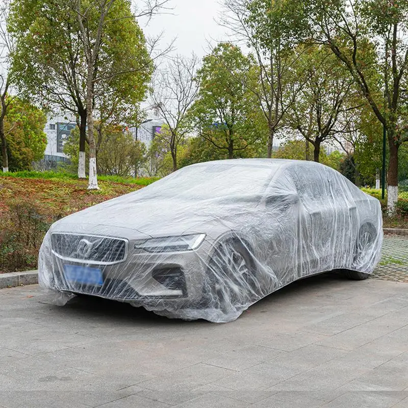 Universal Transparent Disposables Car Covers Dust Protective Disposables Car Covers Scratch Resistant Disposables Car Covers