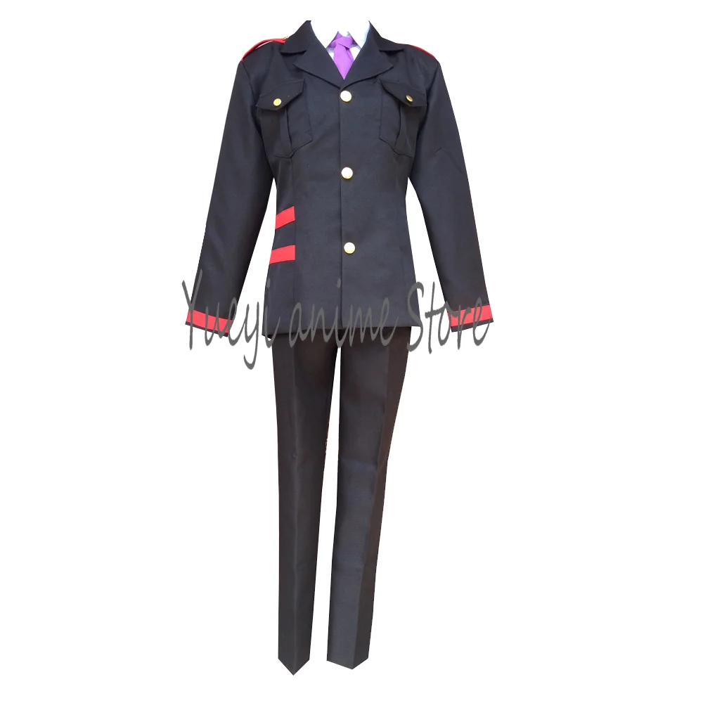 

Anime Cosplay Kazuma Black military Uniform Suit Outfit Costume Halloween Party Costume