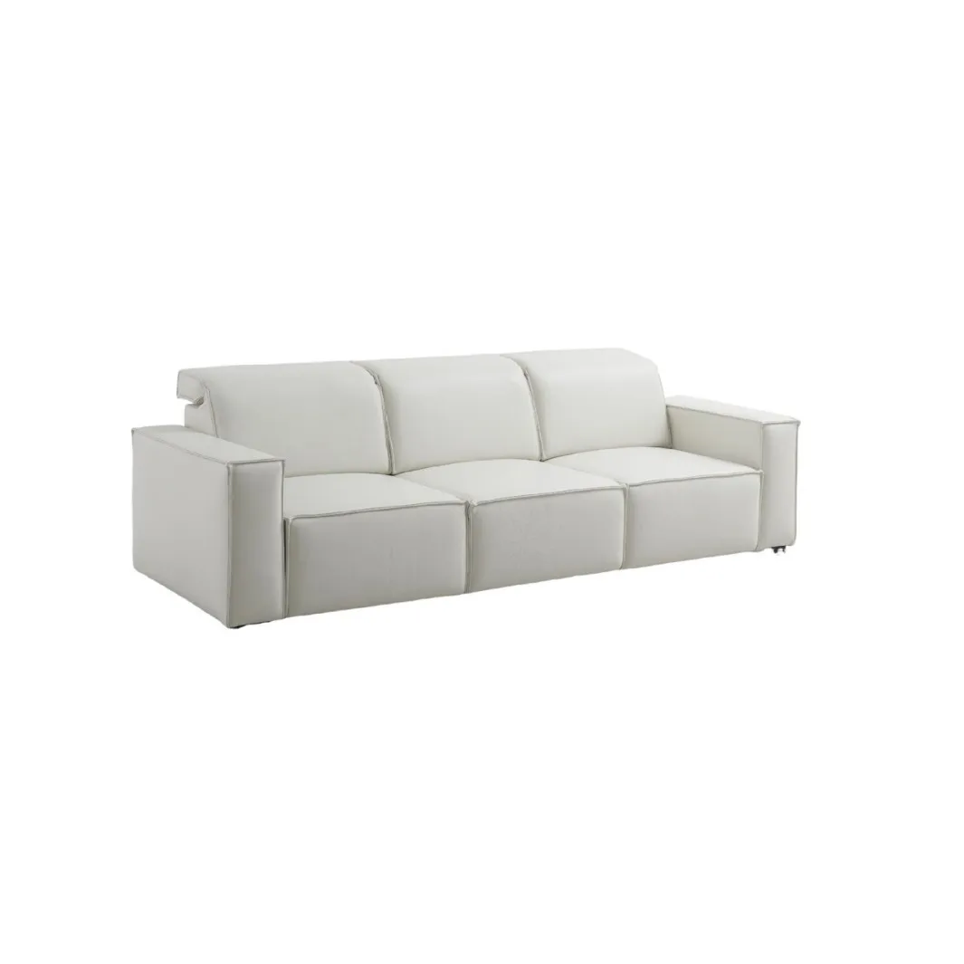 Electric sofa bed, modern simple living room, three-seater inline electric sofa, small apartment leather electric sofa