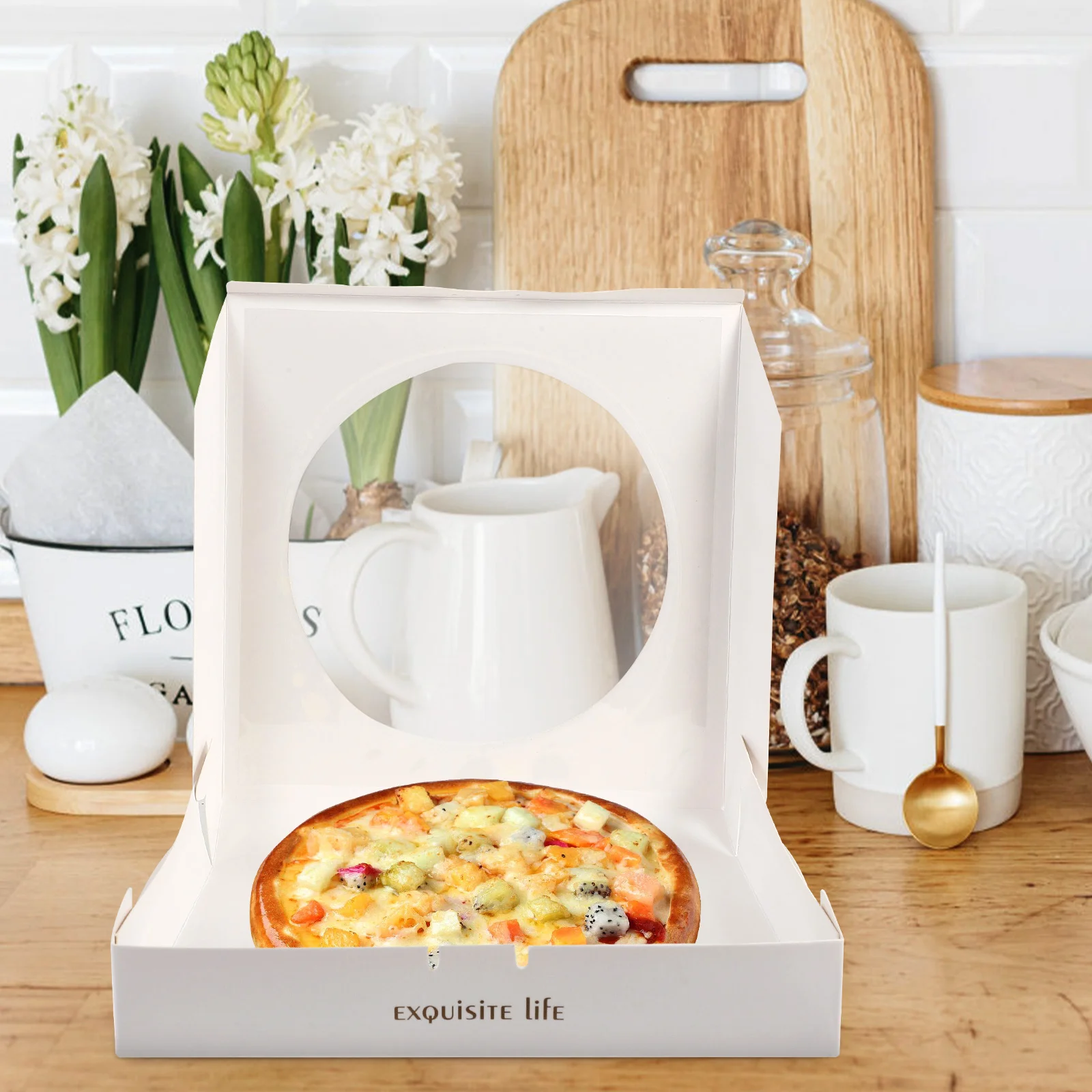

20pcs Bakery Pie Box Western Pastry Storage Case Dessert Packing Container For Restaurant Takeaway Pizza Storage Boxes