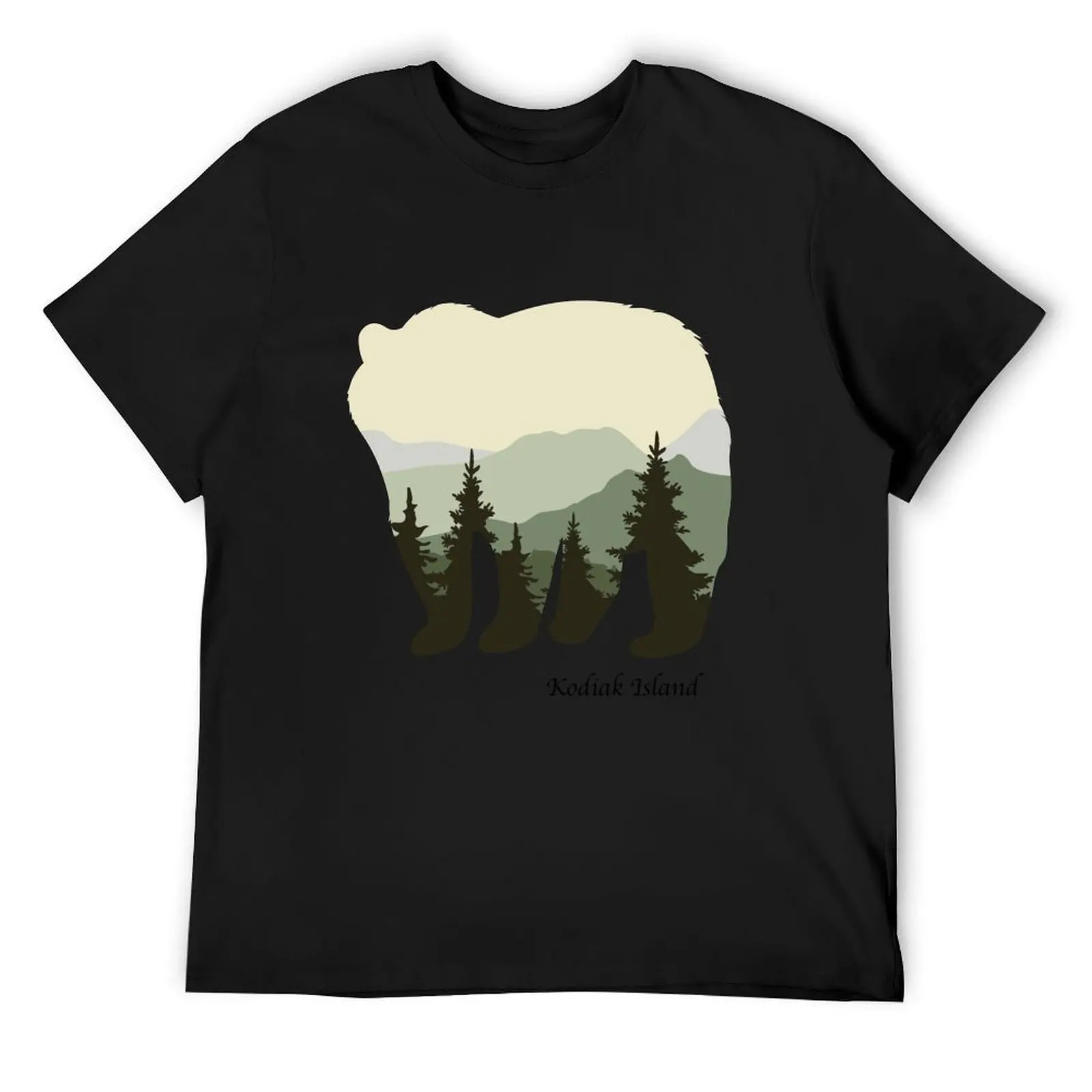 

Kodiak Island Bear Silhouette T-Shirt rapper graphic tees boys animal print mens big and tall t shirts