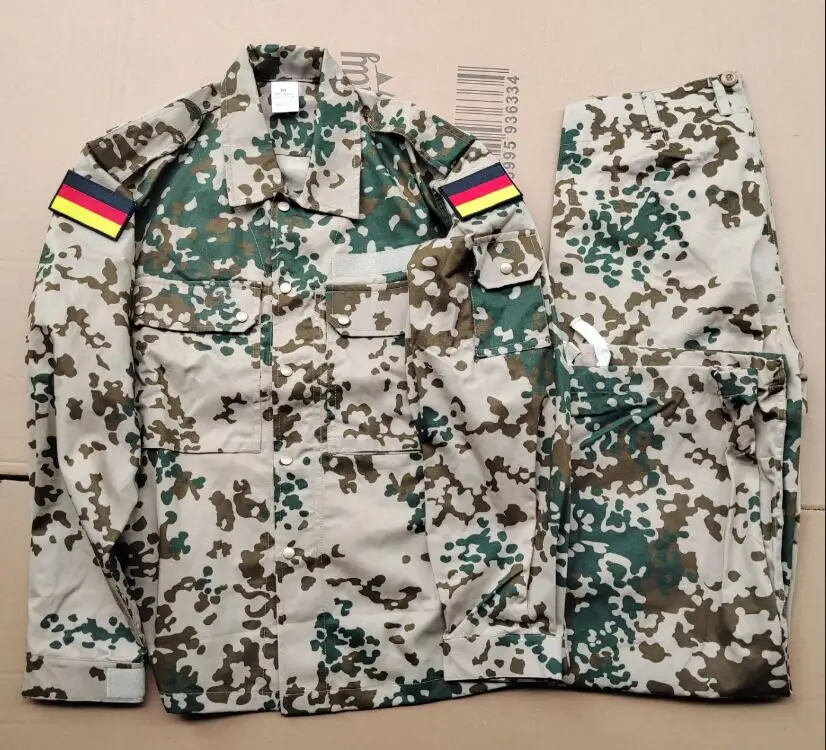 German Flecktarn Desert Camouflage Uniform Men Spring Suit Include Jacket Pants Copy