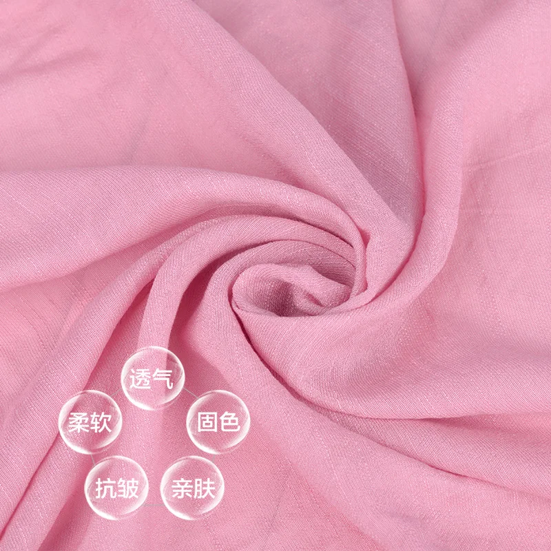 50x150cm Solid Color Soft Slub Cotton Fabric for Sewing Dress Robes Clothing Summer Thin Linen Fabric by half meter