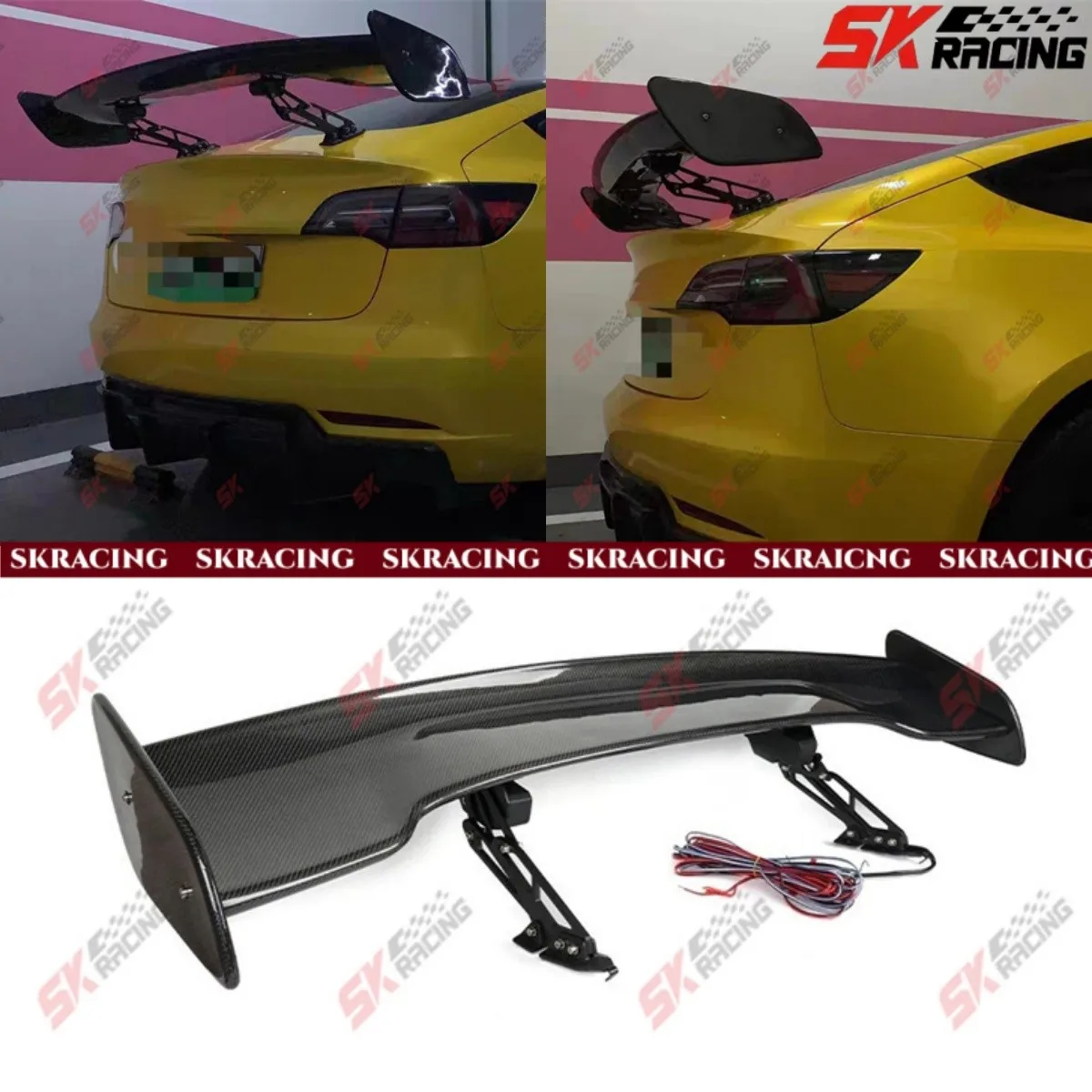 

Автоматический регулируемый спойлер из настоящего углеродного волокна, крылья, автомобильный седан, универсальный новый