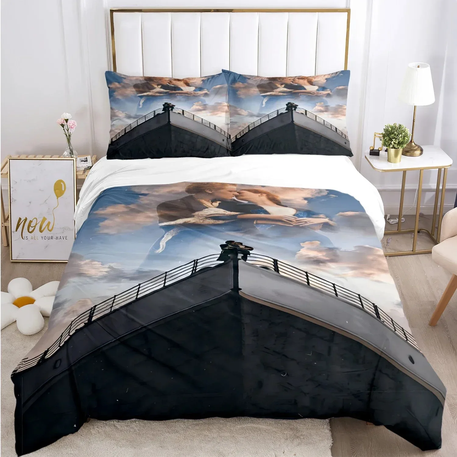 

Titanic Romantic Love Duvet Cover Comforter Bedding set Soft Quilt Cover and Pillowcases for Teens Boy Single Double Queen King