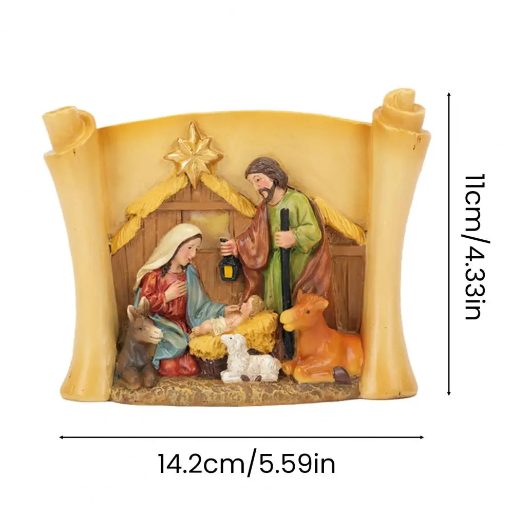 Presepe Regalo di Natale Presepe in resina Set di figurine stabili per la decorazione da tavolo di Natale Classico per le feste